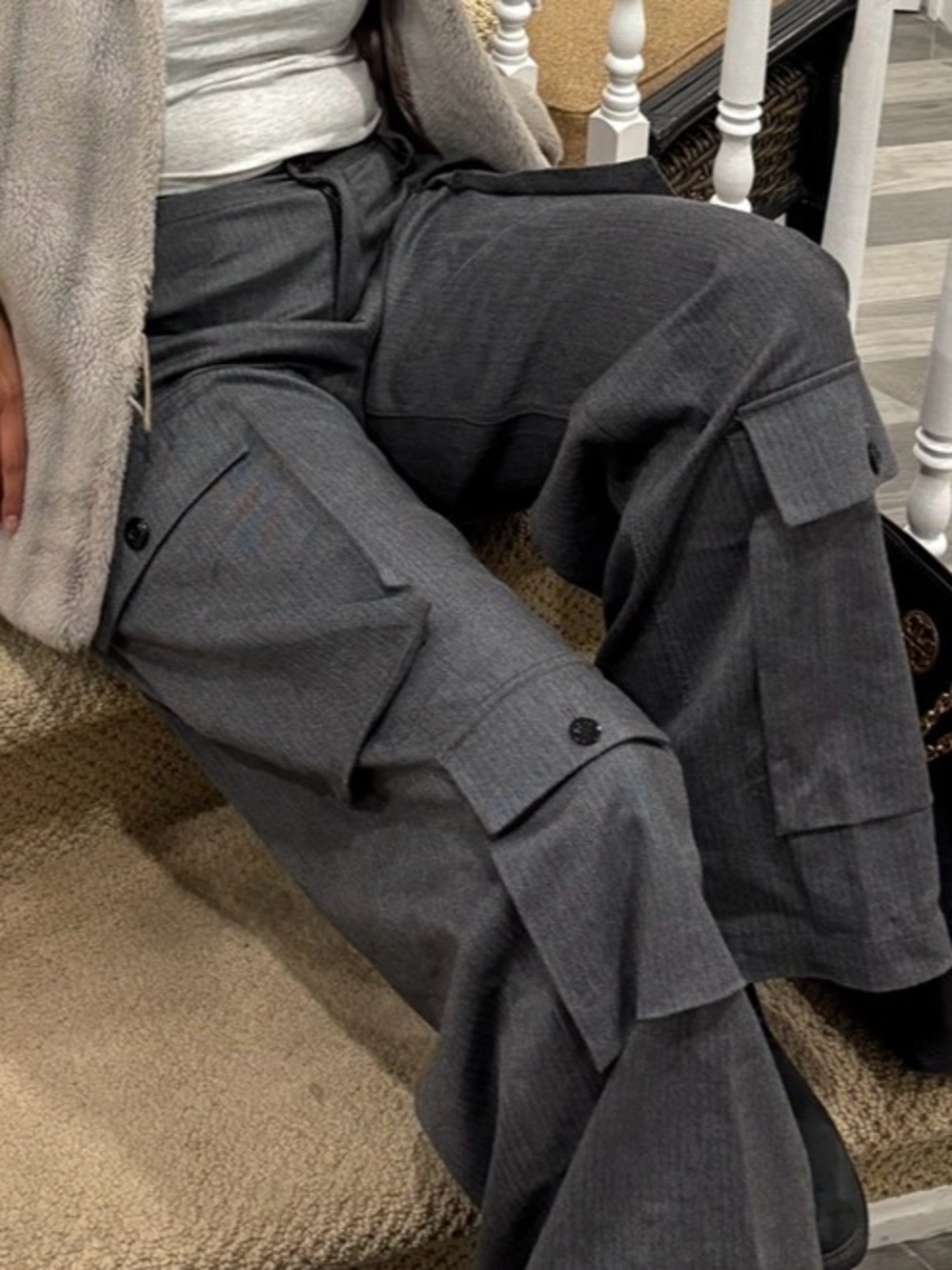 Women’s Gray Cargo Pants - Durable Utility Style